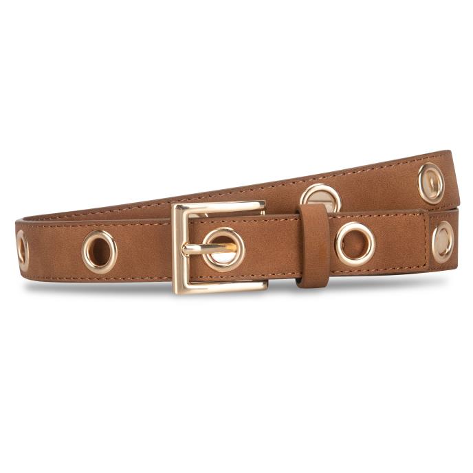 totes® Ladies Studded Statement Jean Belt Tan Extra Image 1